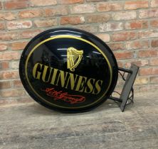 Double Sided Illuminated Hanging Guinness Pub Sign. Working Order. L 90cm.