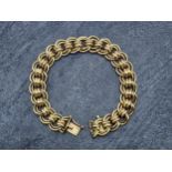 Vintage 9ct double link bracelet, maker JC & S, Birmingham 1965, 20cm long, 40.1g