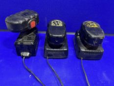 3 x Various Battery Charges W/ Batteries - As Pictured