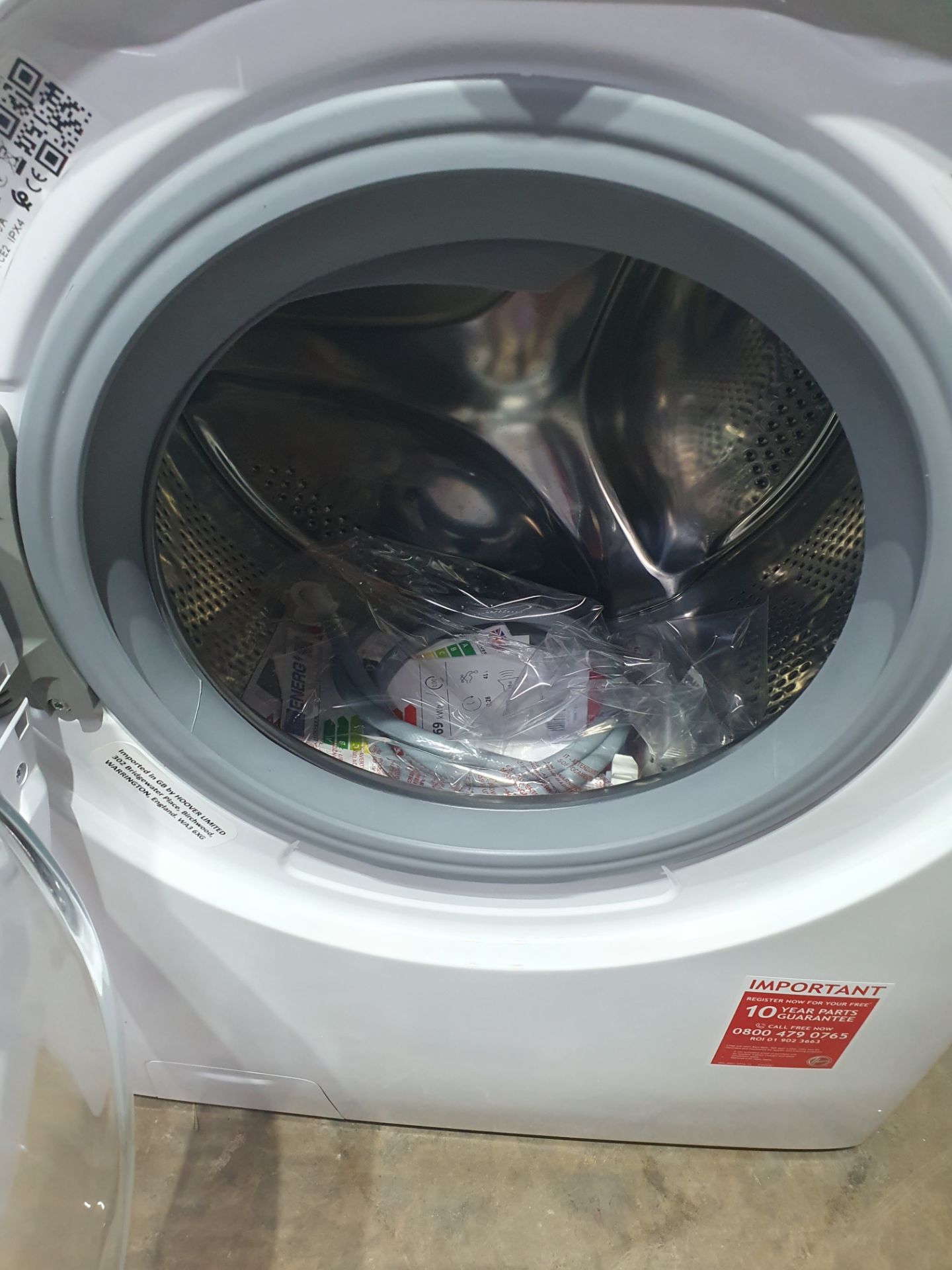 Ex-Display Hoover H3W47TE 7kg 1400 Spin Washing Machine with NFC Connection - White - Image 5 of 7