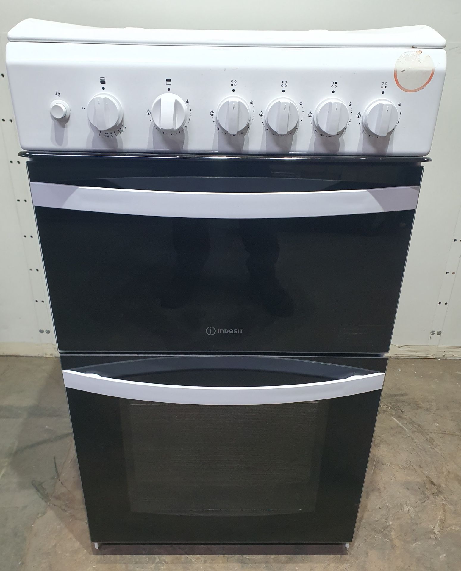 Ex-Display Indesit ID5G00KCW Gas Double Oven, 50cm - White