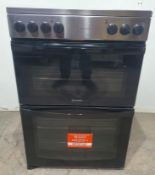 Ex-Display Indesit ID67V9HCX 60cm Double Oven Electric Cooker - Stainless Steel