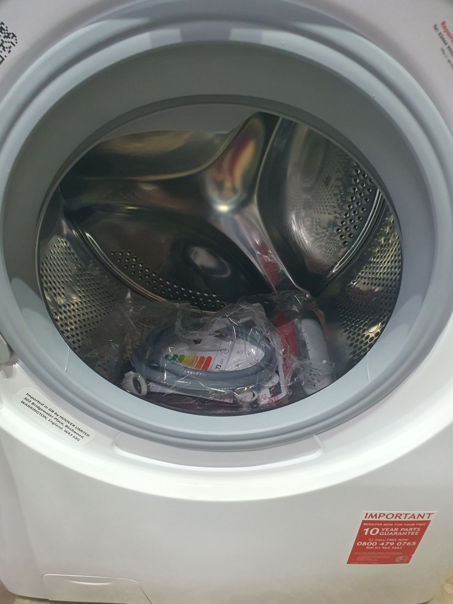 Ex-Display Hoover H3W58TE 8kg 1500 Spin Washing Machine with NFC Connection - White - Bild 5 aus 7