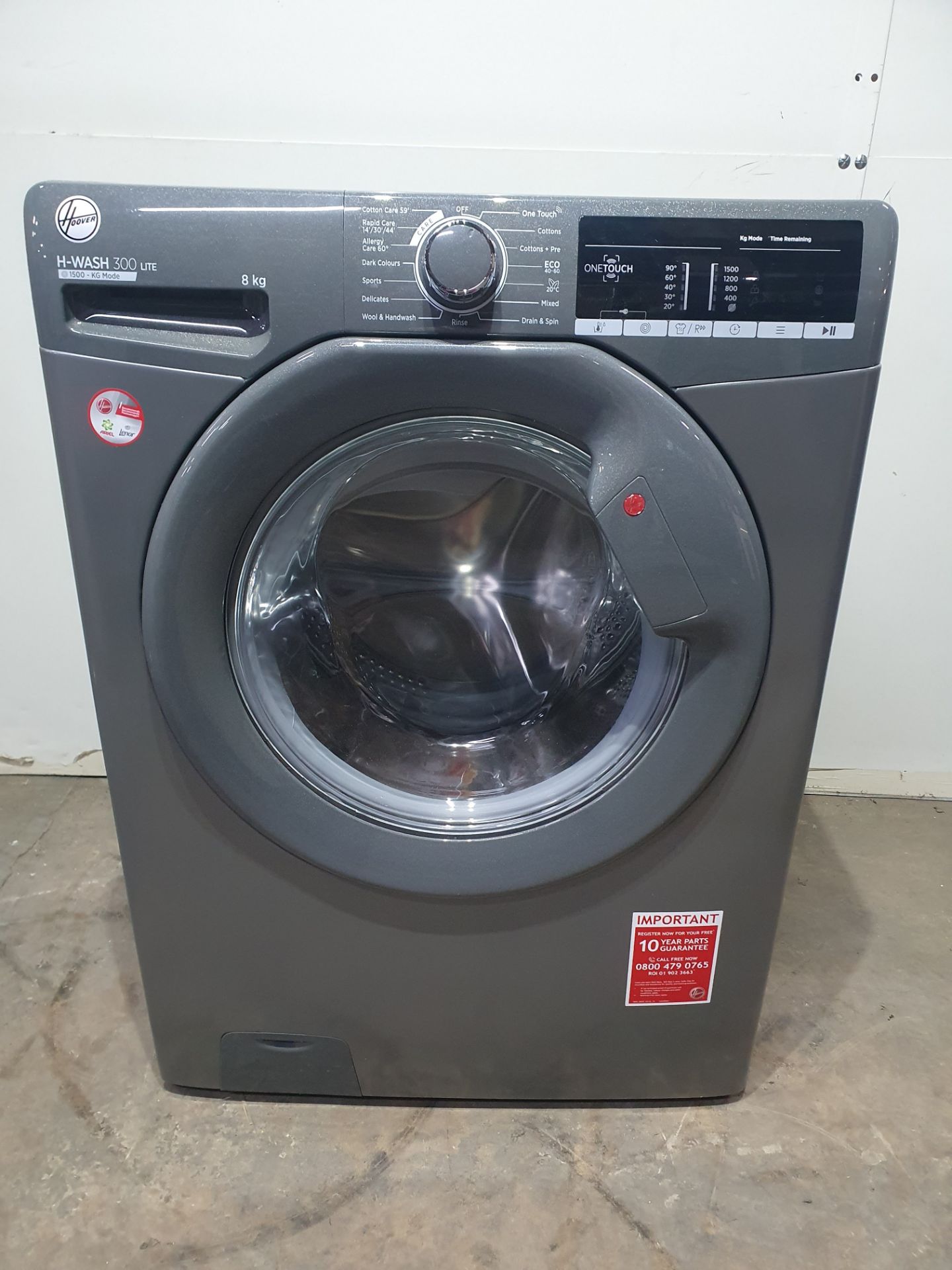 Ex-Display Hoover H3W58TGGE/-80 8kg 1500rpm Washing Machine - Graphite - Bild 6 aus 9