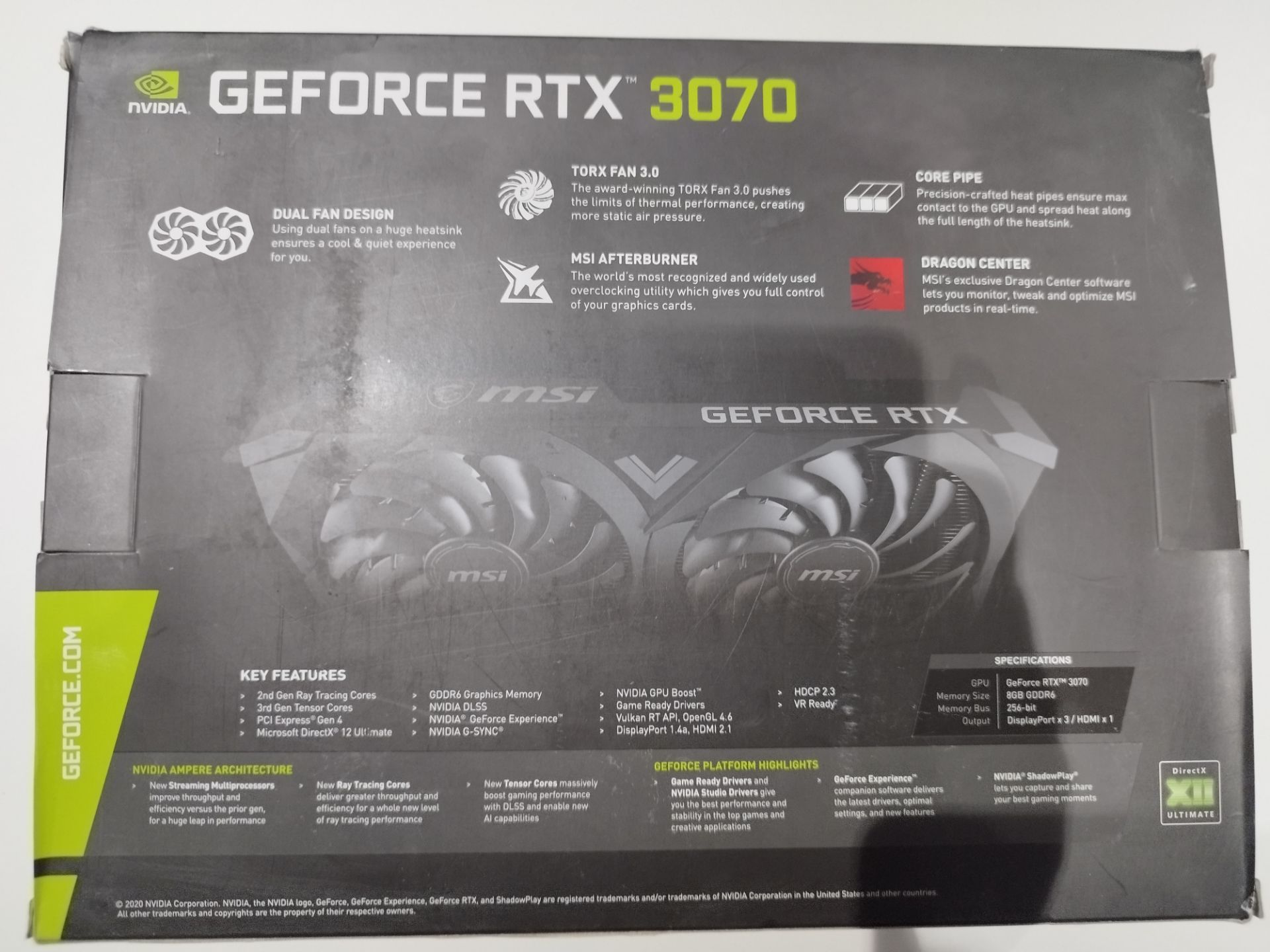 Nvidia GeForce RTX 3070 Graphics Card - Image 2 of 4