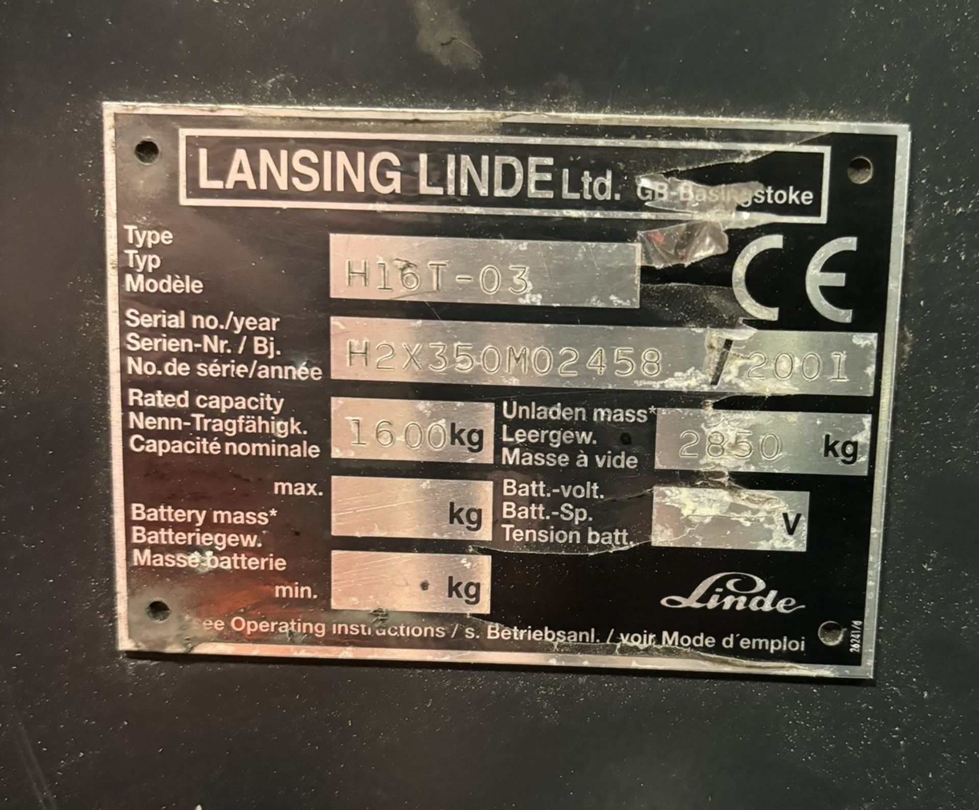 Lansing Linde H16T-03 Gas Dual Mast Forklift - Bild 13 aus 14