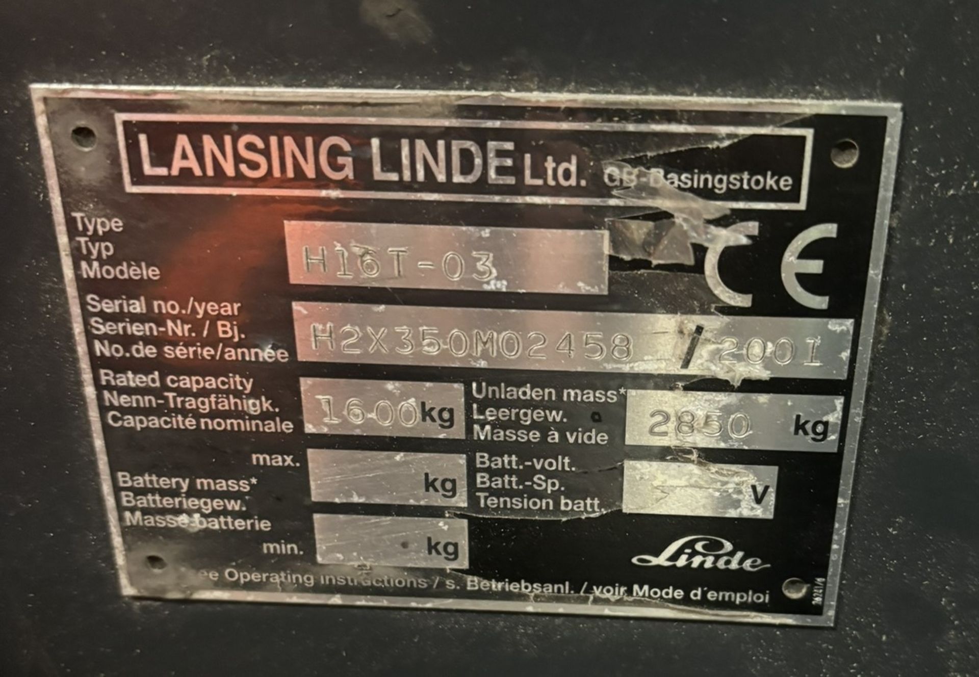 Lansing Linde H16T-03 Gas Dual Mast Forklift - Bild 14 aus 14