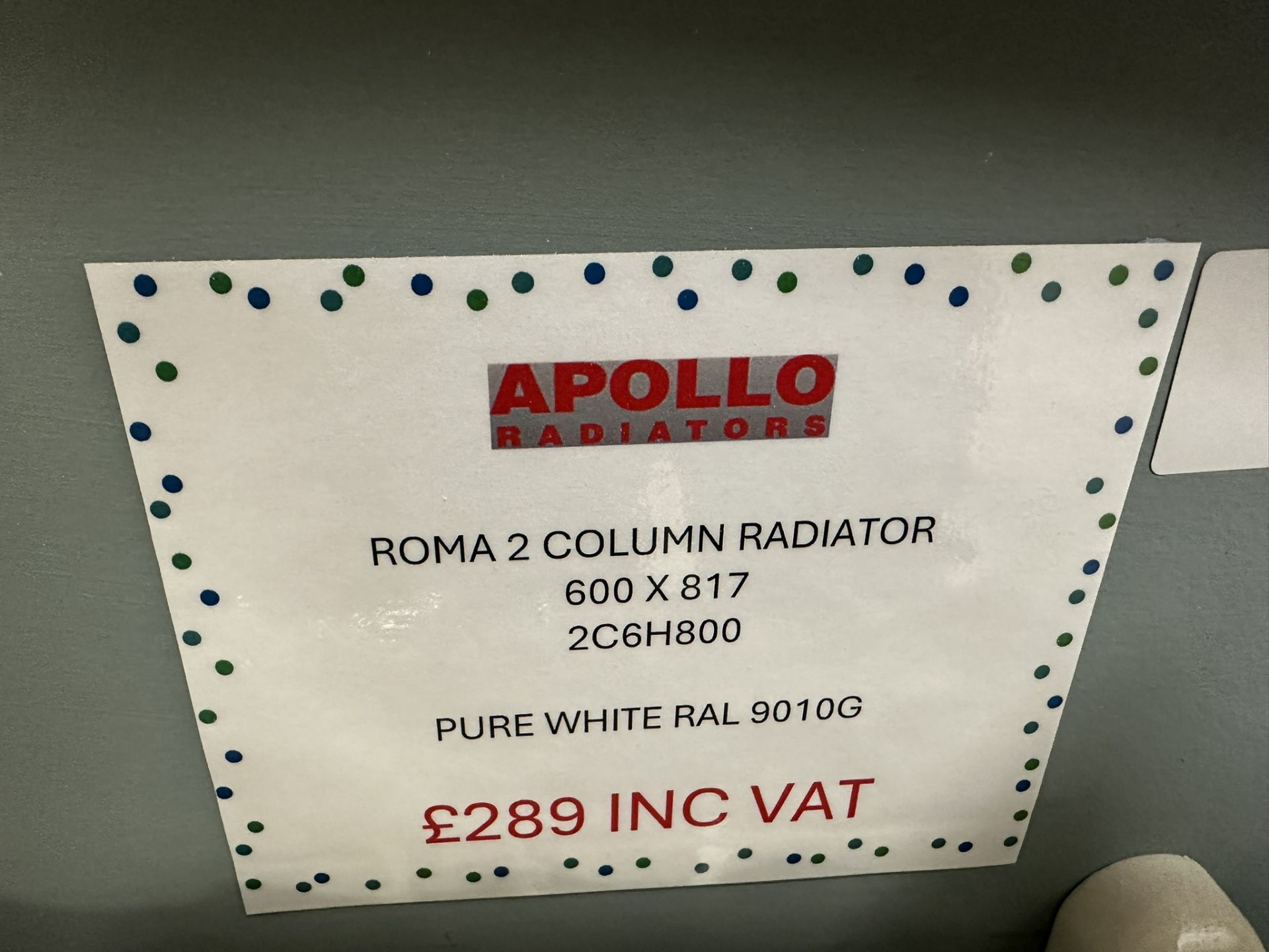 Ex-Display Roma 2 Column Radiator | 600x817mm - Image 2 of 2