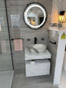 Ex-Display Marble Effect Wall Mounted Sink Unit w/Mirror