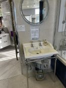 Ex-Display Abingdon Dorchester Sink Unit & Newick Illuminated Circular Mirror