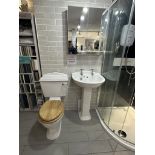 Ex-Display WC and Pedestal Sink Set w/Mirrored Cabinet