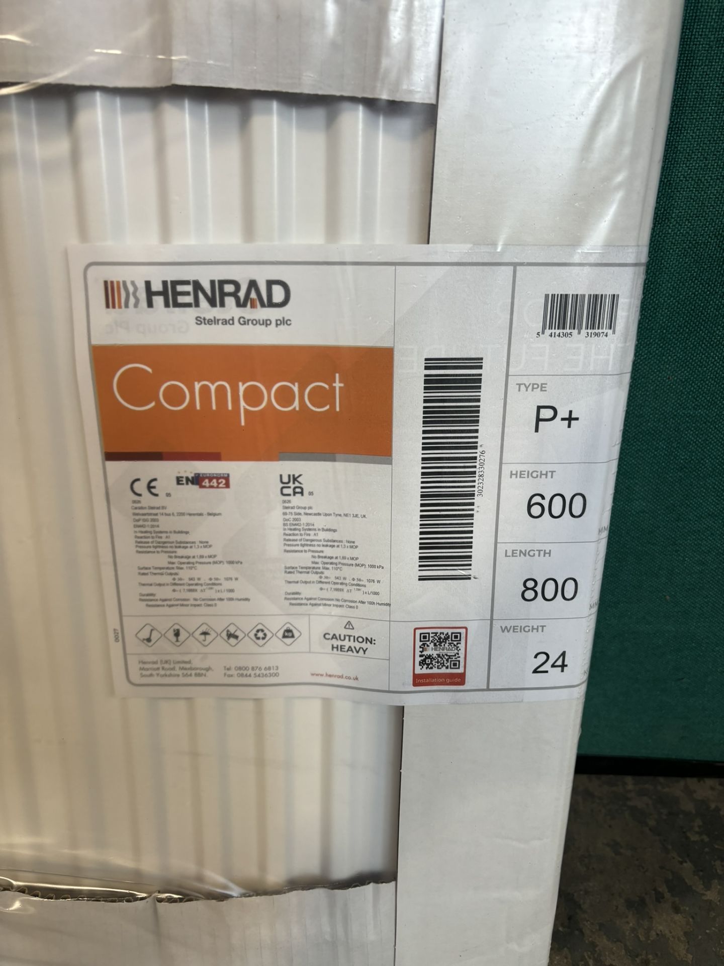 Henrad 600x800 Compact Type 21 Double Panel Single Convector Radiator - Bild 2 aus 3