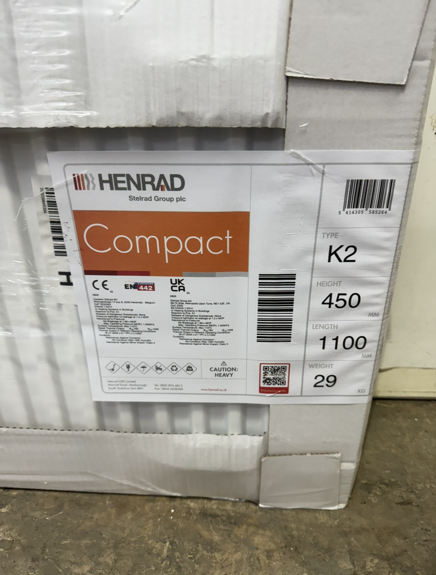 Henrad 450x1100 Compact Type 22 Double Convector Radiator - Bild 2 aus 3