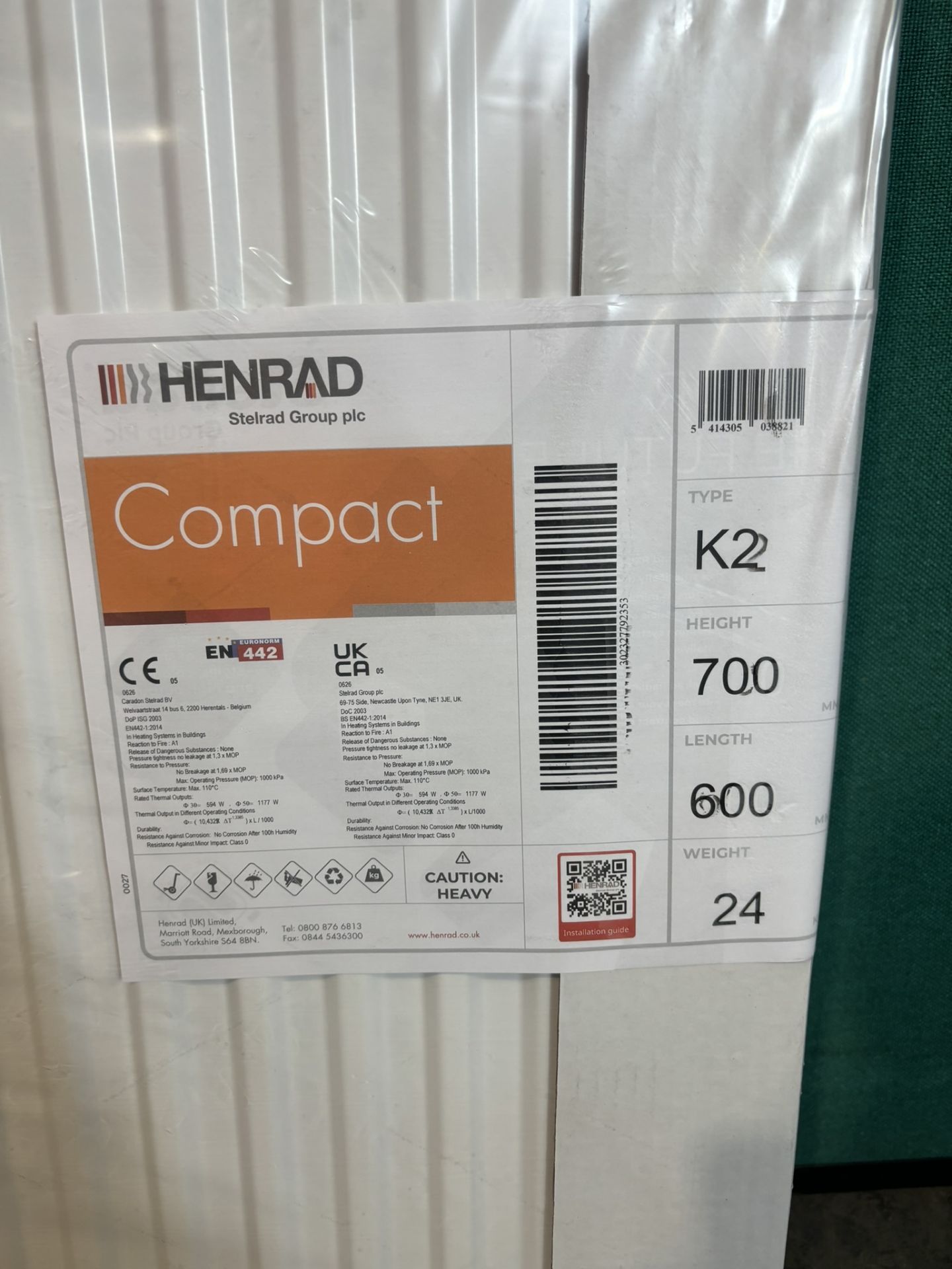 Henrad 700x600 Compact Type 22 Double Panel Double Convector Radiator - Bild 2 aus 2