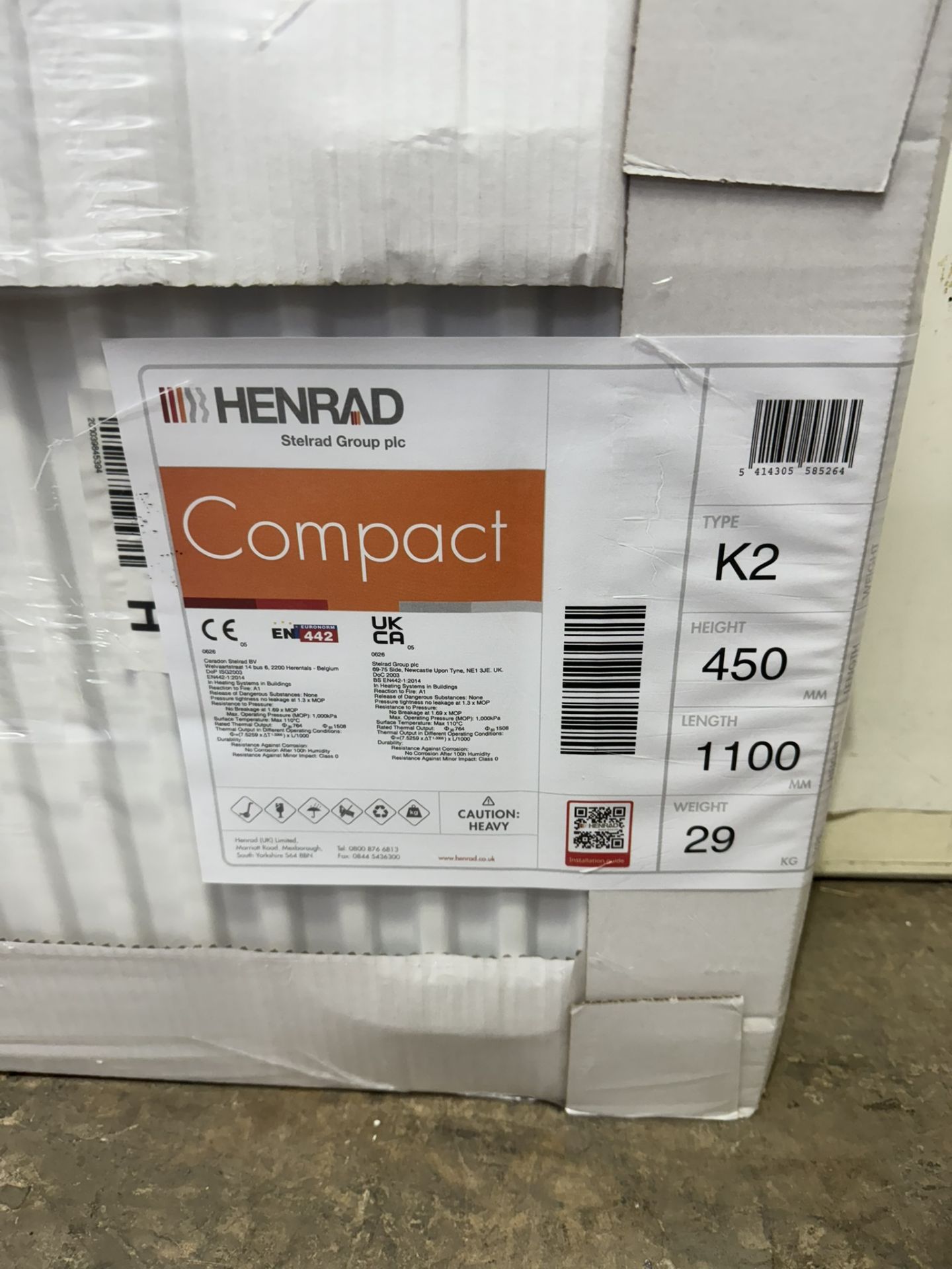 Henrad 450x1100 Compact Type 22 Double Convector Radiator - Image 2 of 3