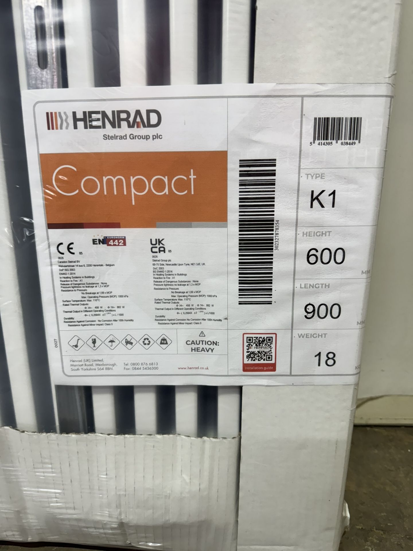 Henrad 600x900 Compact Type 11 Single Convector Radiator - Bild 2 aus 3