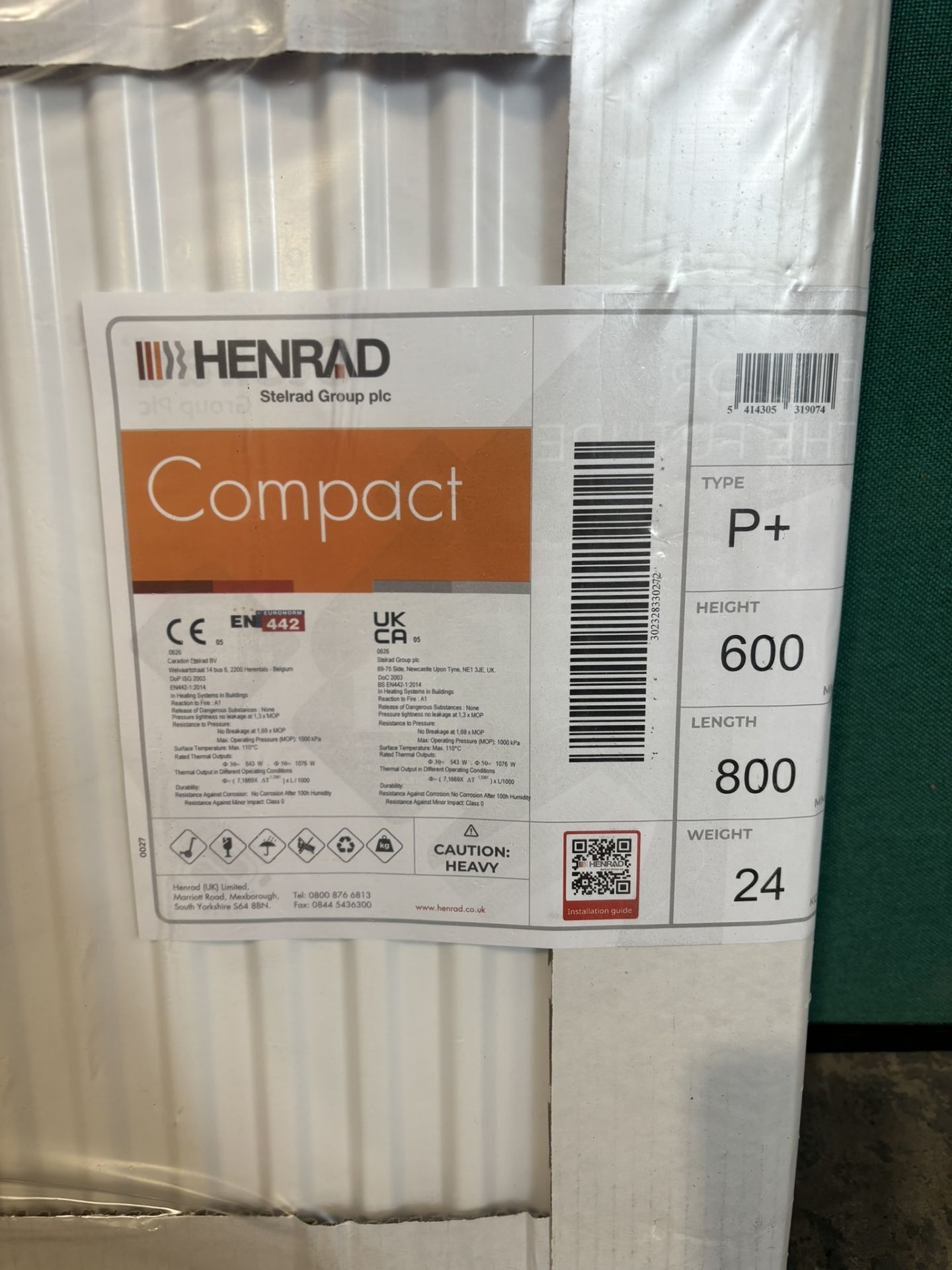 Henrad 600x800 Compact Type 21 Double Panel Single Convector Radiator - Bild 2 aus 3