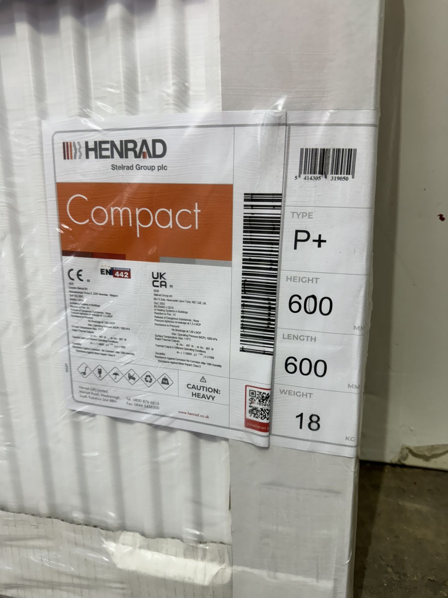 Henrad 600x600 Compact Type 21 Double Panel Single Convector - Image 2 of 2