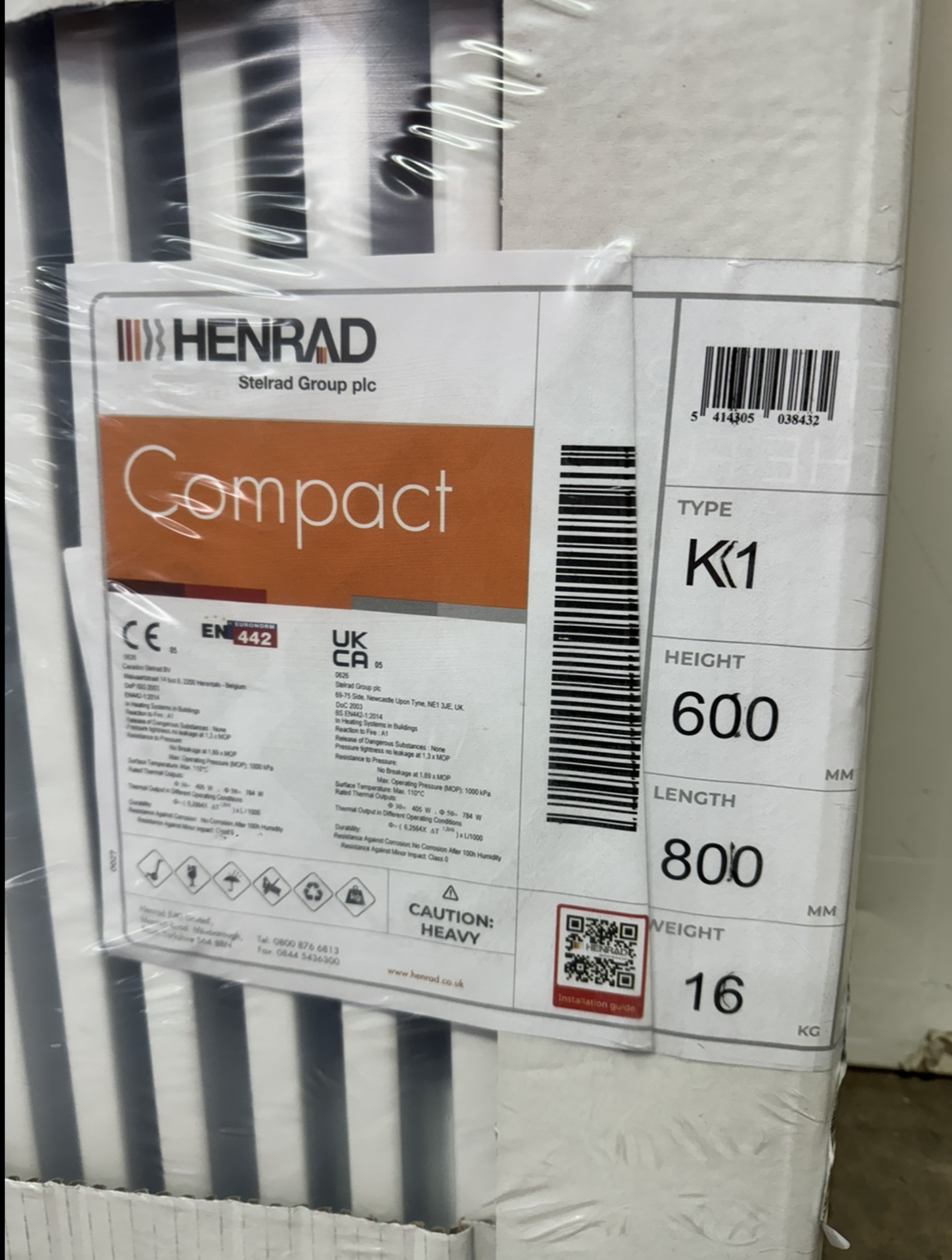 Henrad 600x800 Compact Type 11 Single Convector Radiator - Image 2 of 3