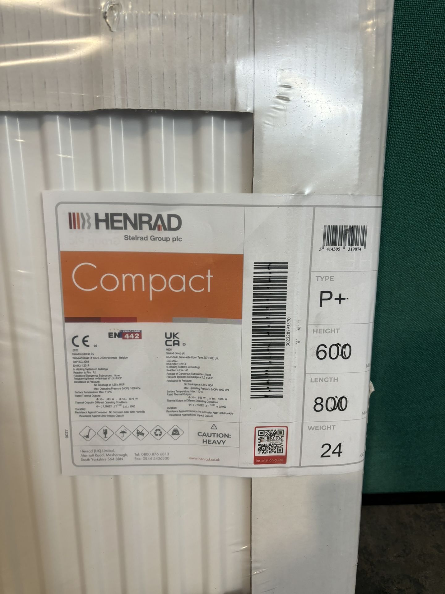 Henrad 600x800 Compact Type 21 Double Panel Single Convector Radiator - Bild 2 aus 2