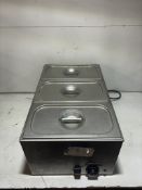 Royal Catering Commercial Bain Marie With 3 Containers & Lids