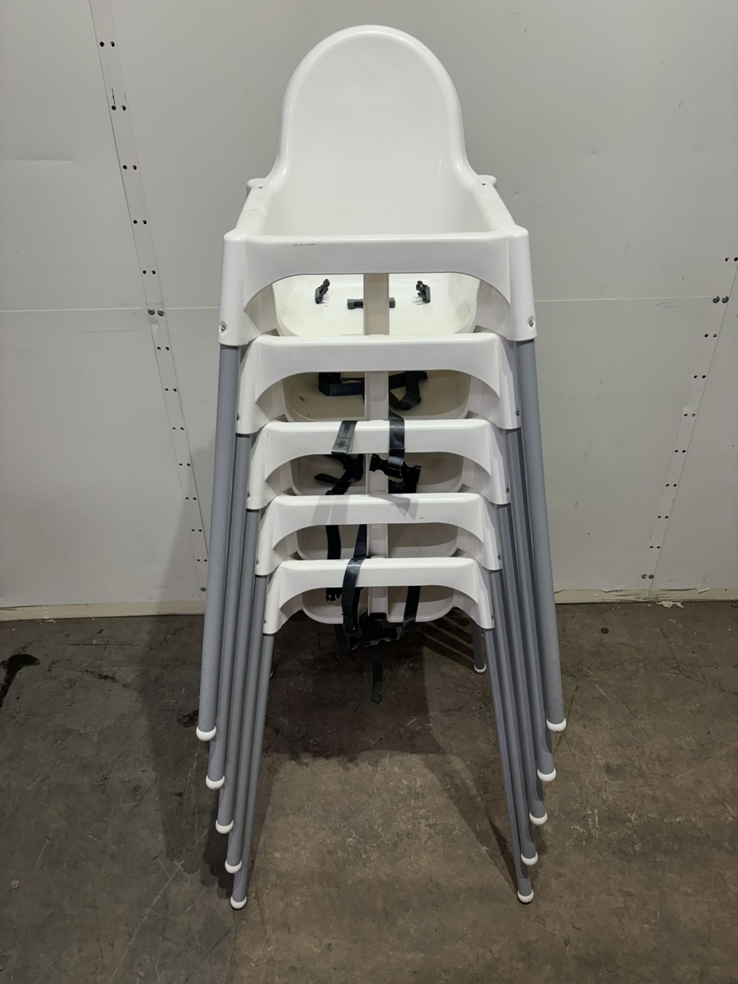 5 x White Childrens Highchairs - Bild 4 aus 4