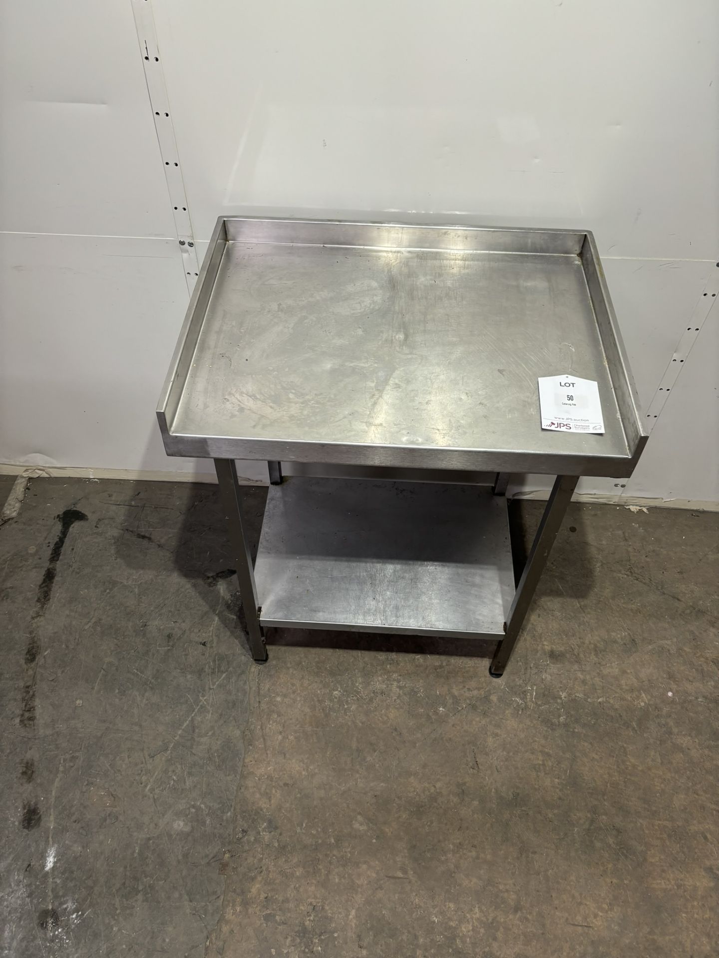 Stainless Steel Catering Table With 3 side Upstand & Lower Shelf - Bild 3 aus 4