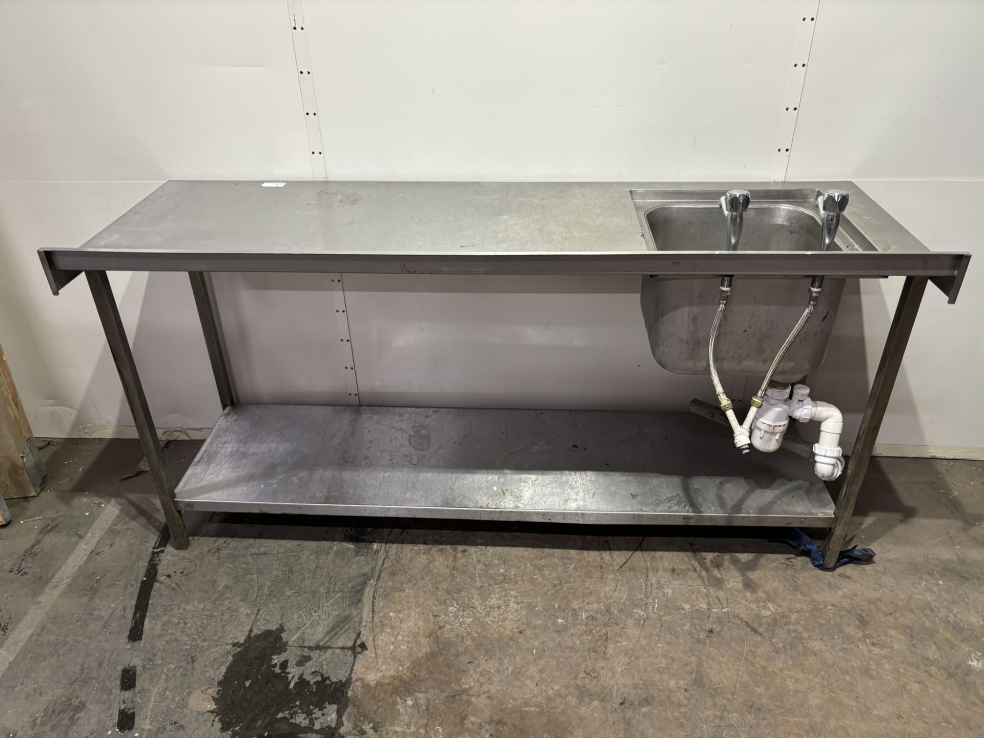 1800mm Stainless Steel Commercial Single Sink Catering Table - Bild 7 aus 8