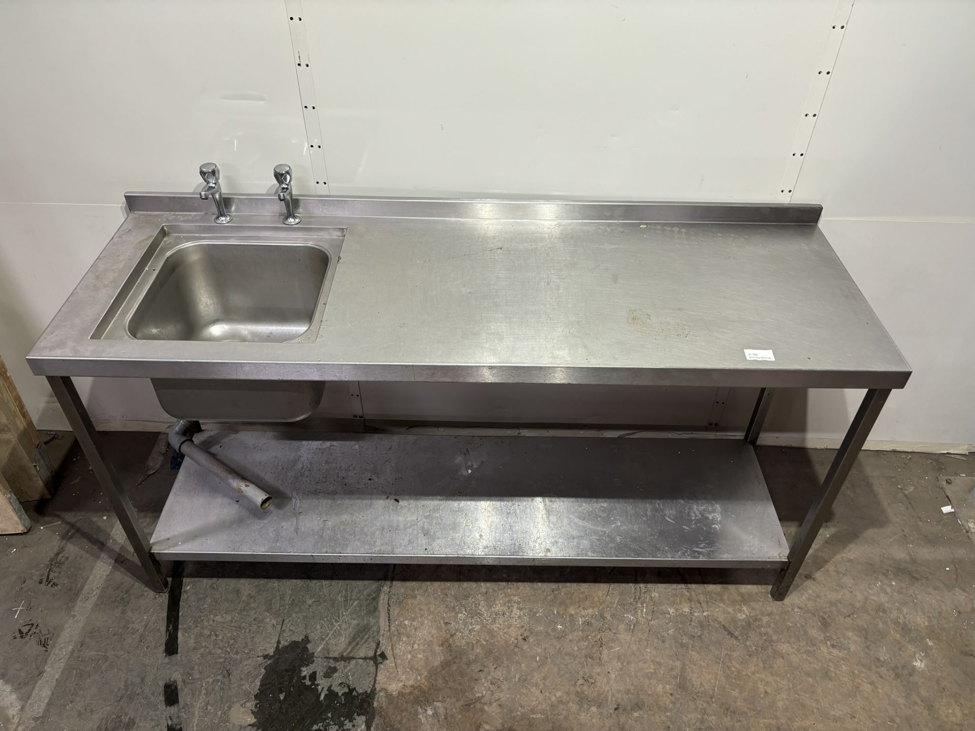 1800mm Stainless Steel Commercial Single Sink Catering Table - Image 3 of 8