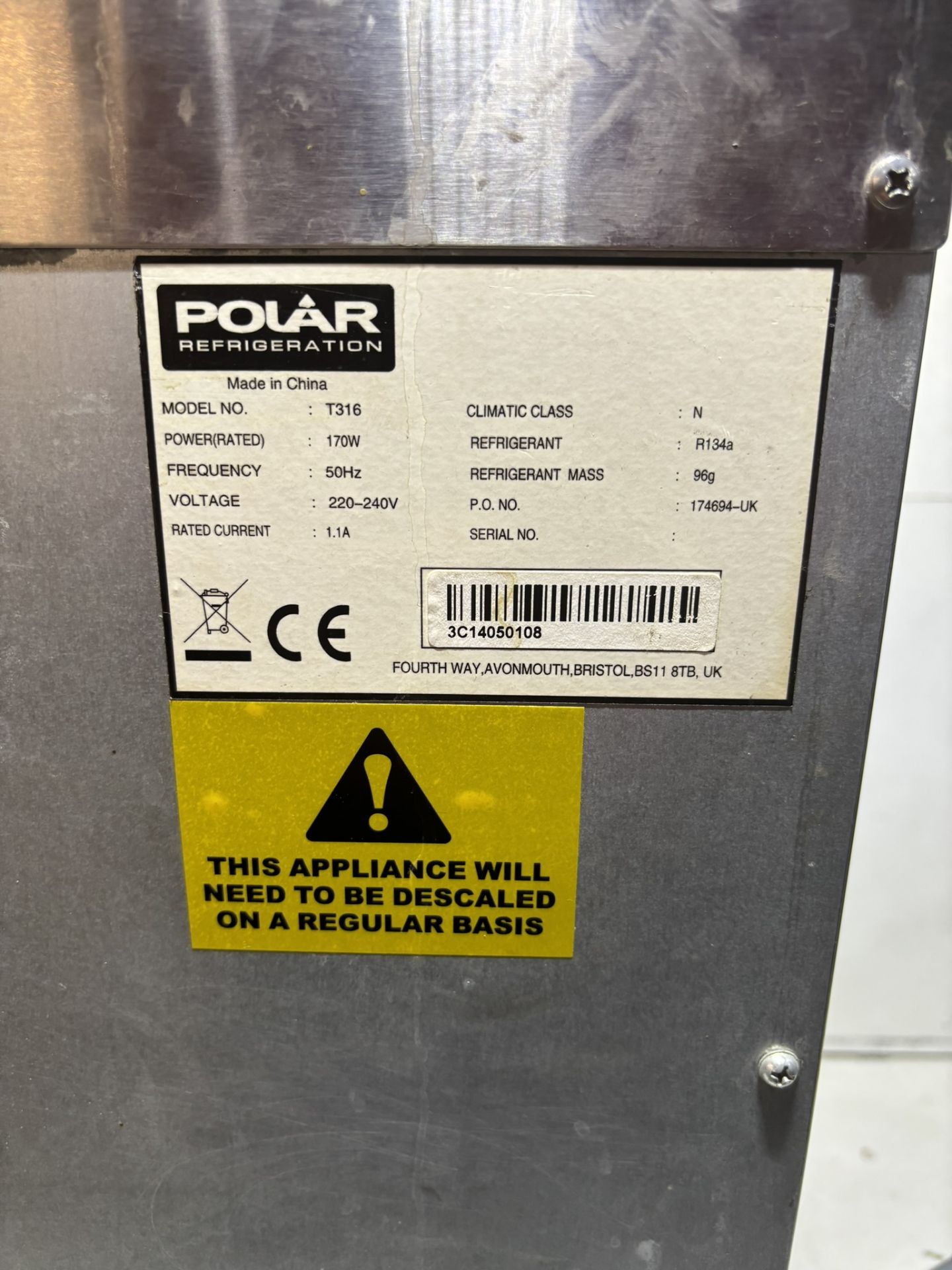 Polar C-Series T316 Automatic Self Contained Cube Ice Machine - Image 8 of 8
