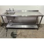 1800mm Stainless Steel Commercial Single Sink Catering Table