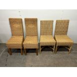 4 x Various Wicker Side Chairs As Seen In Photos