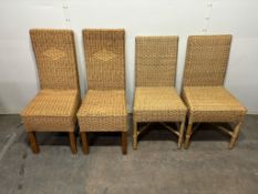 4 x Various Wicker Side Chairs As Seen In Photos