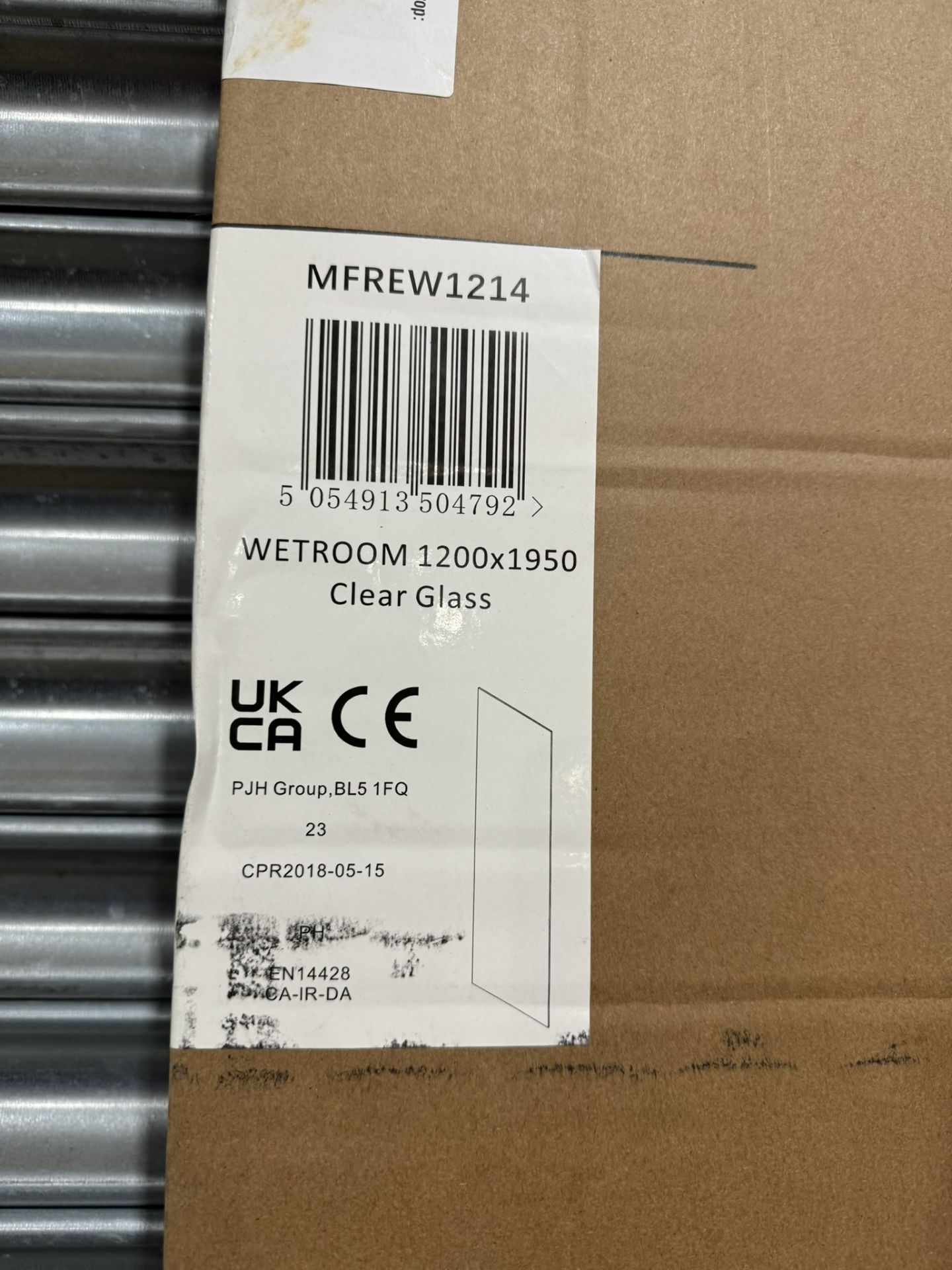 Unbranded MFREW1214 Wetroom Clear Glass Panel | Size: 1200 x 1950 - Bild 2 aus 2