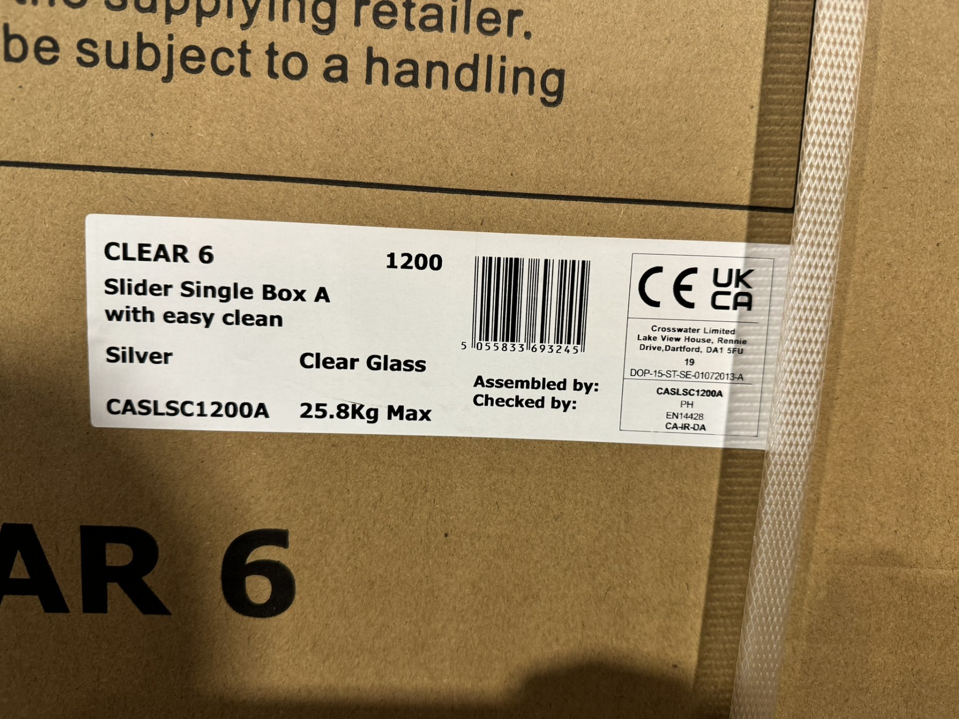 Crosswater Clear 6 Clear Glass Single Sliding Door Panel - Bild 2 aus 3