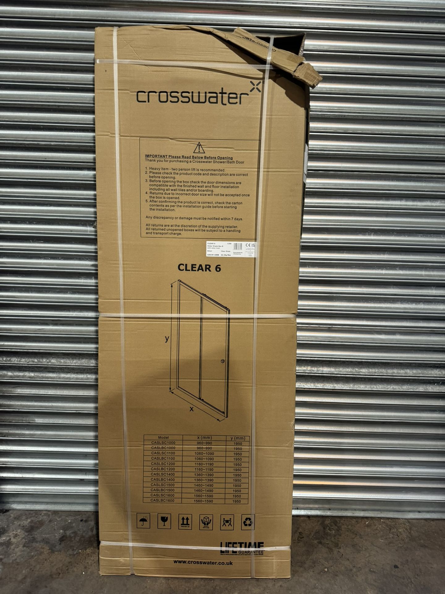 Crosswater Clear 6 Clear Glass Single Sliding Door Panel - Bild 3 aus 3