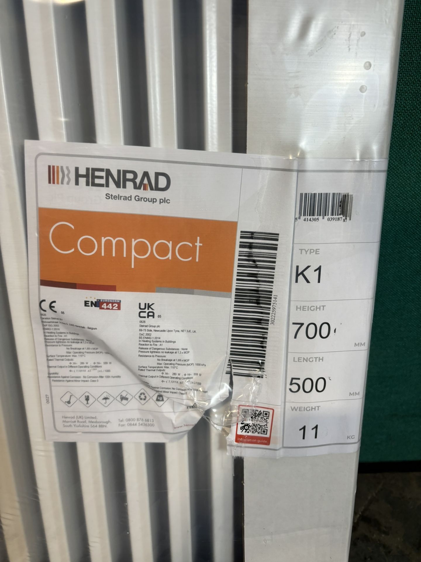 Henrad 700x500 Compact Type 11 Single Convector Radiator - Bild 2 aus 3