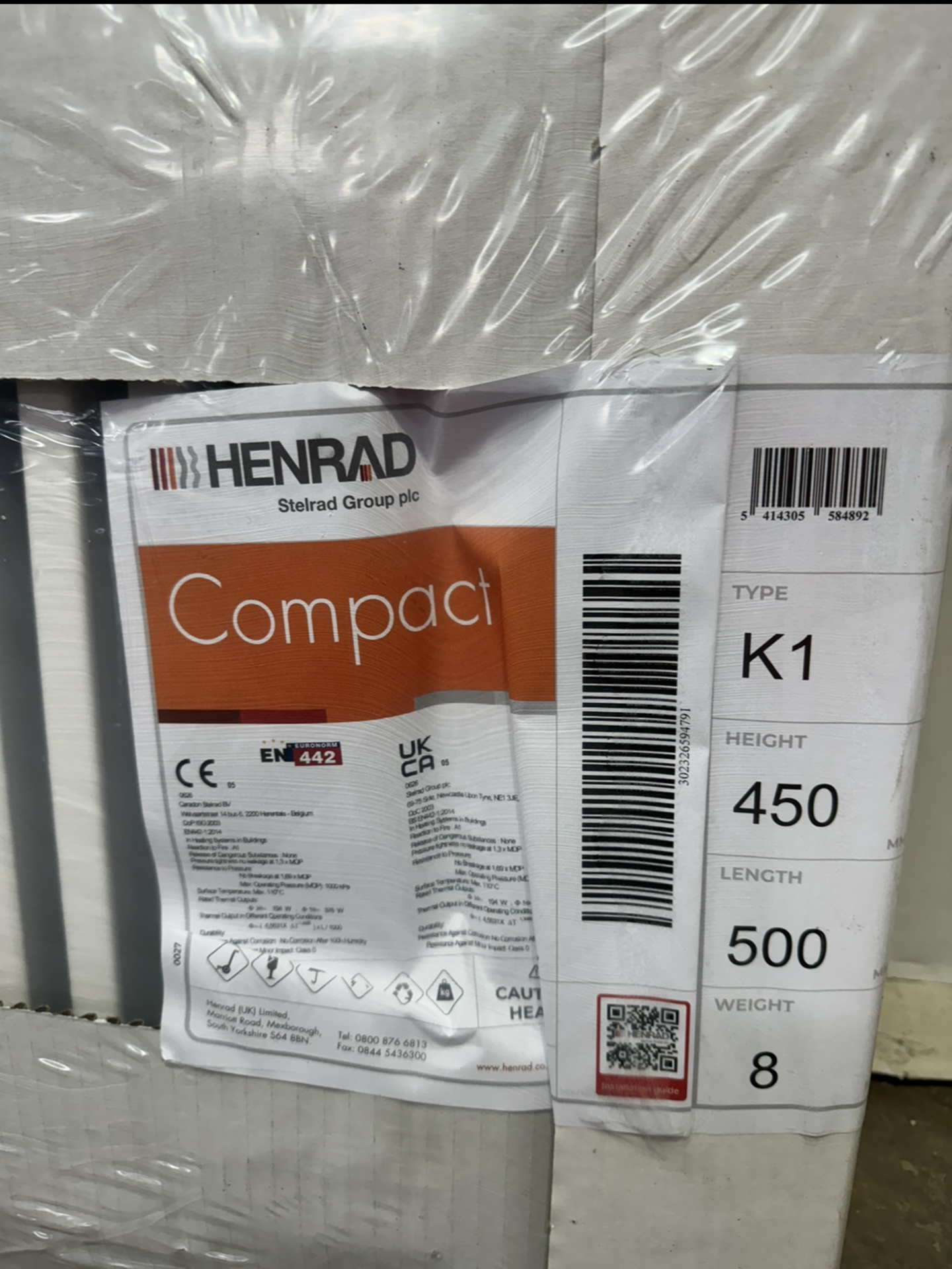 Henrad 450x500 Compact Type 11 Single Convector Radiator - Bild 2 aus 4