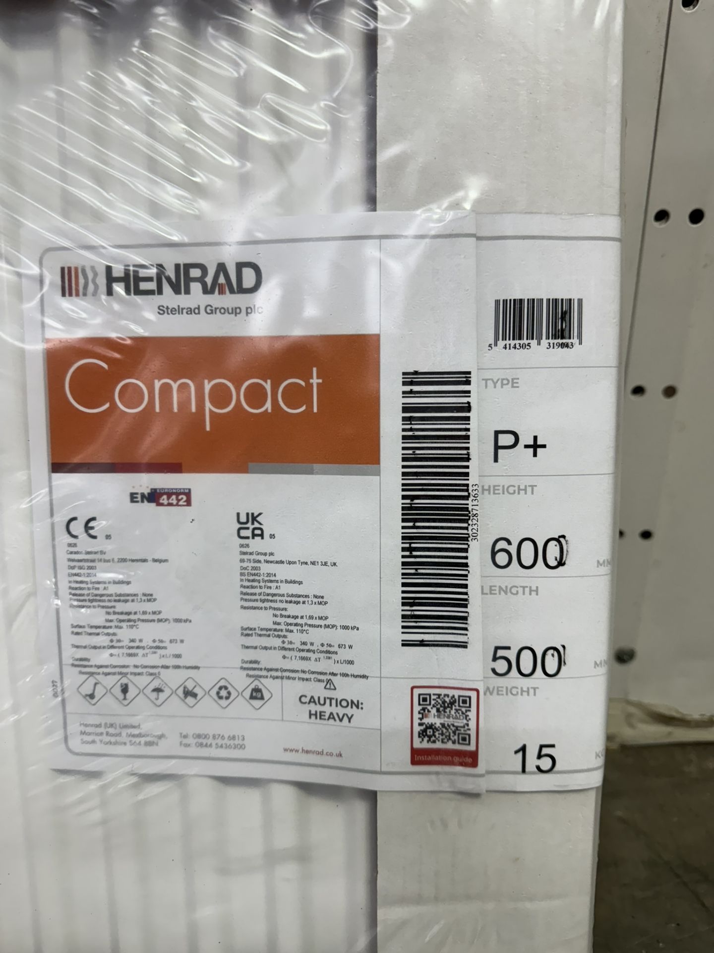 Henrad 600x500 Compact Type21 Double Panel Single Convector - Bild 2 aus 2