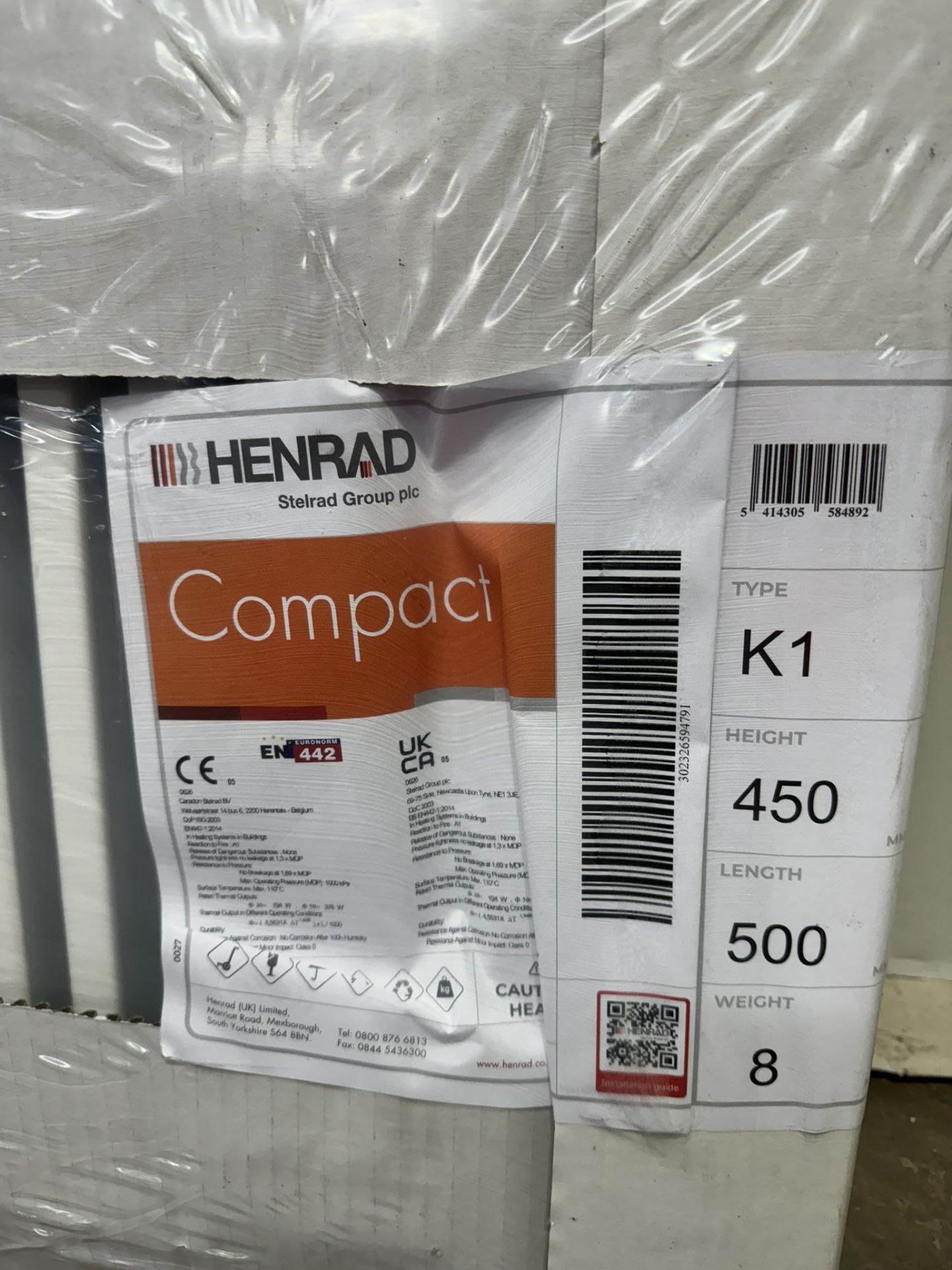 Henrad 450x500 Compact Type 11 Single Convector Radiator - Bild 2 aus 3