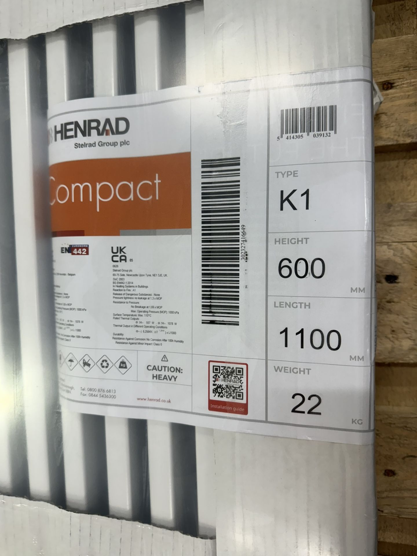 Henrad 600x1100 Compact Type 11 Single Convector Radiator - Bild 2 aus 3