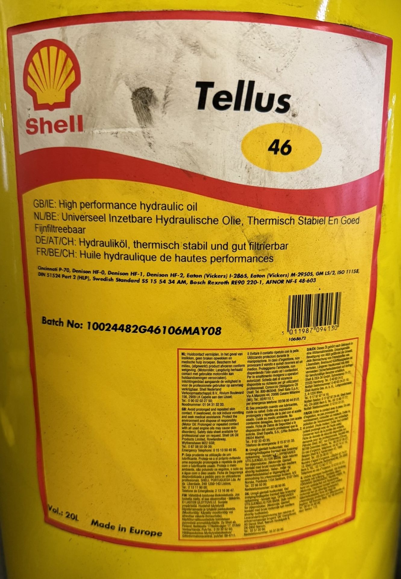 Shell 20L Tin Of High Performance Hydraulic Oil - Image 3 of 3