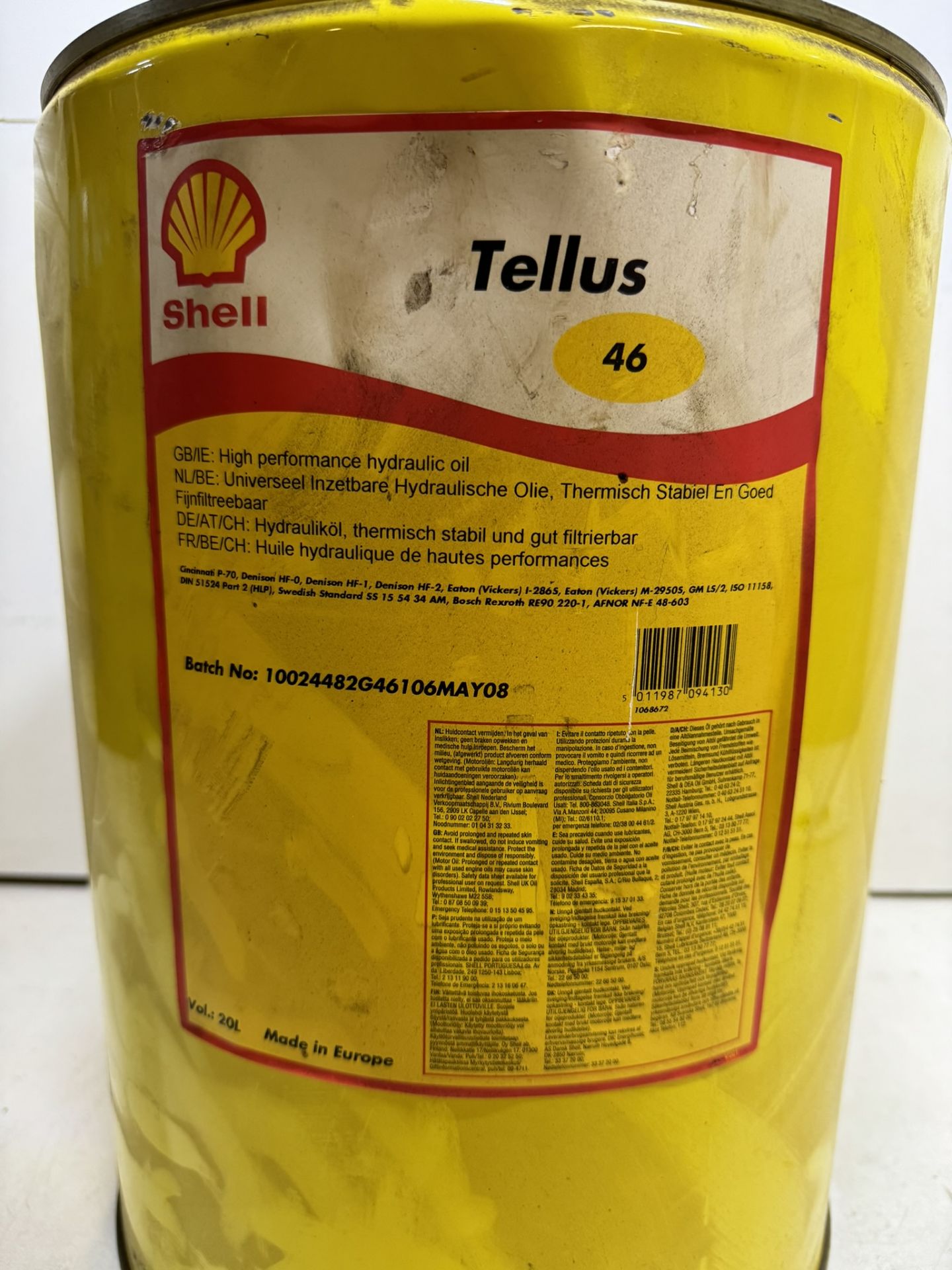 Shell 20L Tin Of High Performance Hydraulic Oil - Image 2 of 2