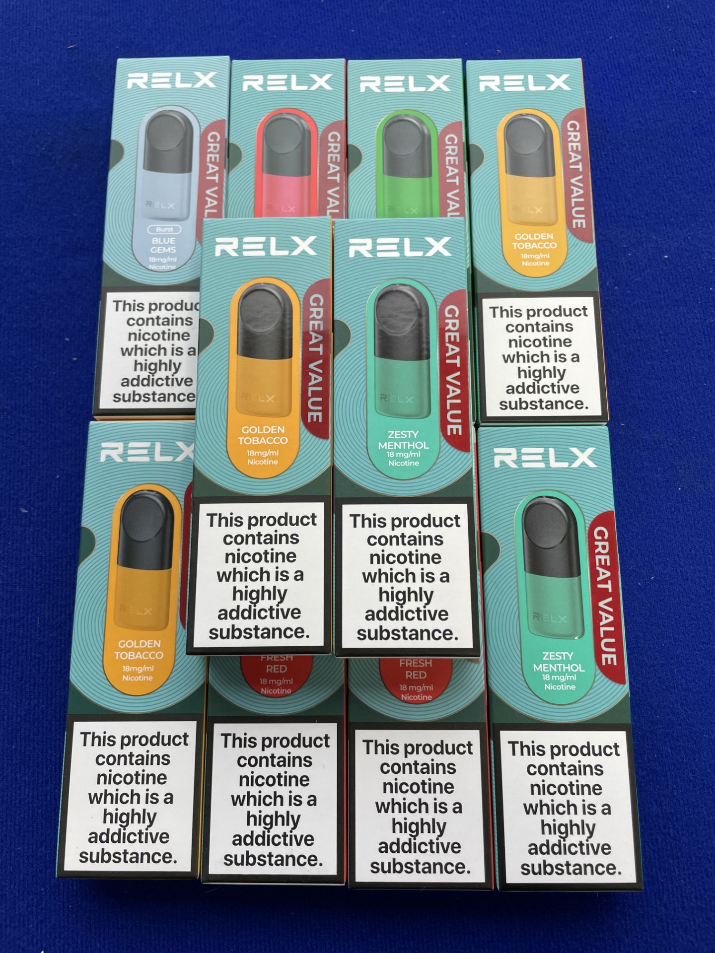 10 x Boxes Relx Prefilled E-Liquid Pods | Total RRP £80