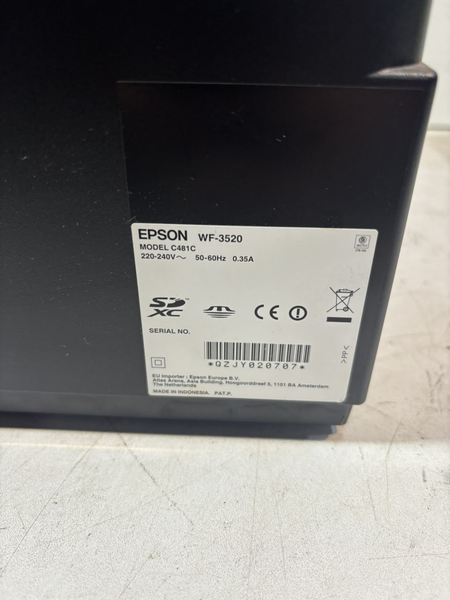 Epson WorkForce WF-3520DWF A4 Multifunction Printer - Image 9 of 9