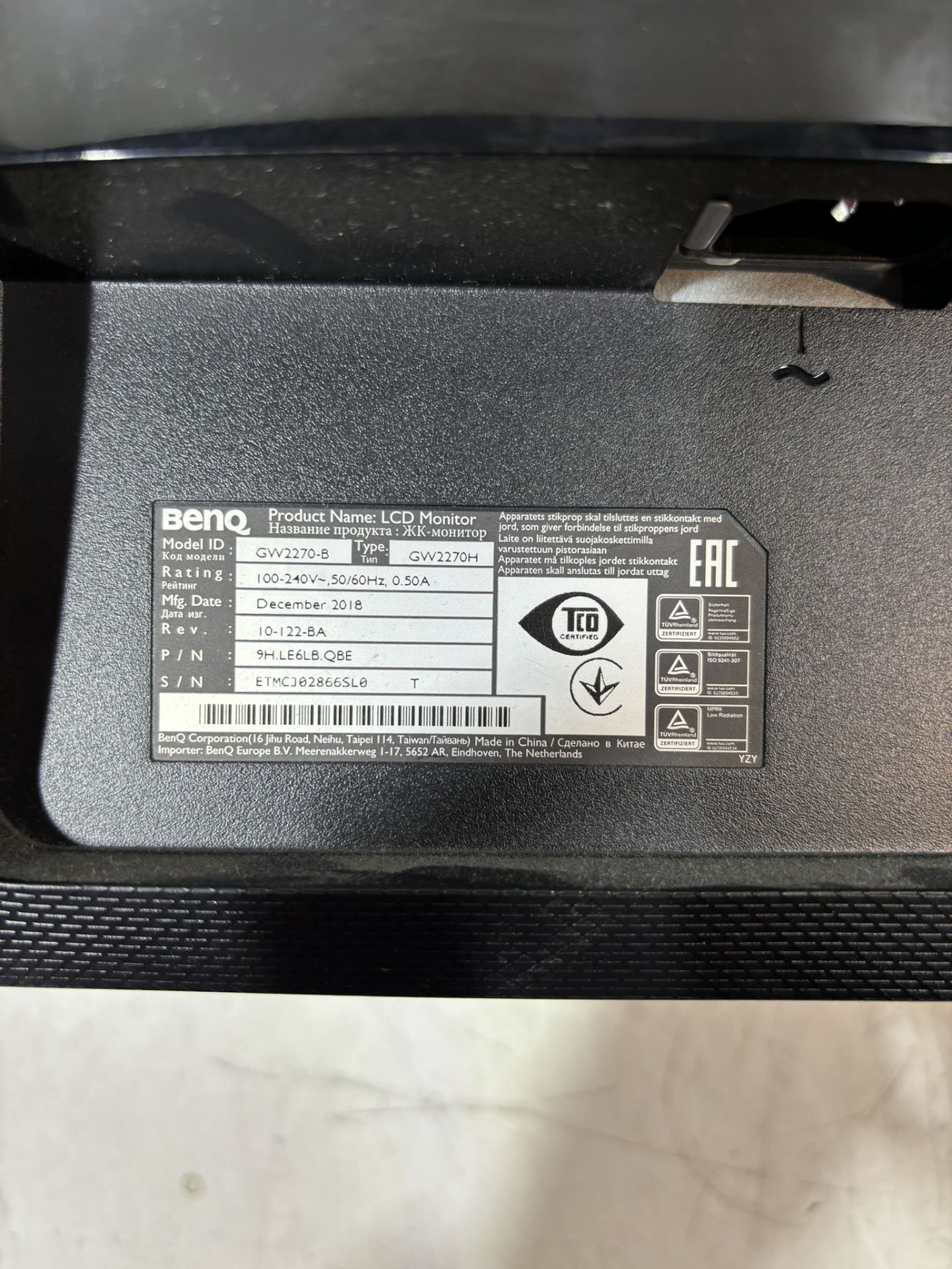 4 x BenQ Gw2270-B 21.5-inch LCD Monitors With Dual Monitor Stands - Bild 10 aus 10