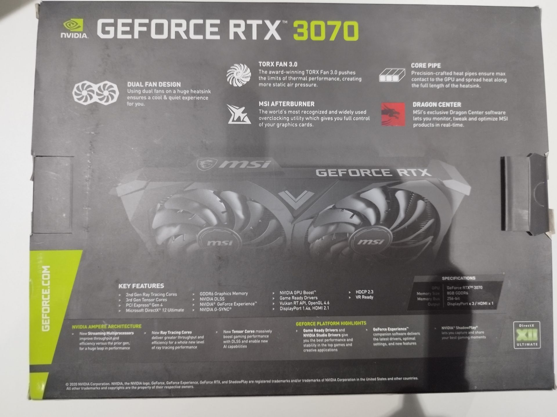 Nvidia GeForce RTX 3070 Graphics Card - Used - PLEASE SEE PHOTOS - Image 2 of 7