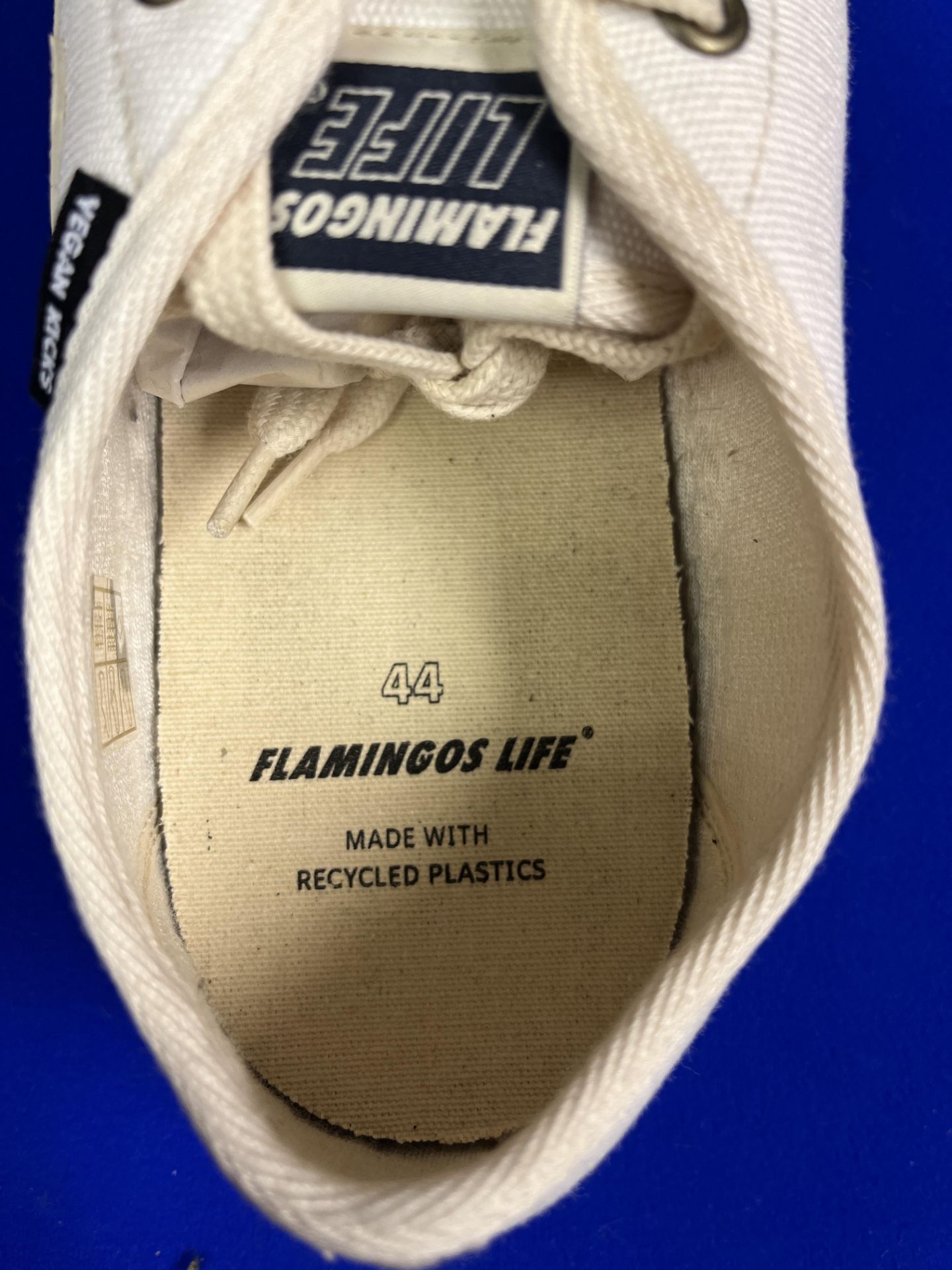 Flamingos Life Rancho V3 Vegan Suede Trainer - White/Beige - Size UK 10 - Image 3 of 4