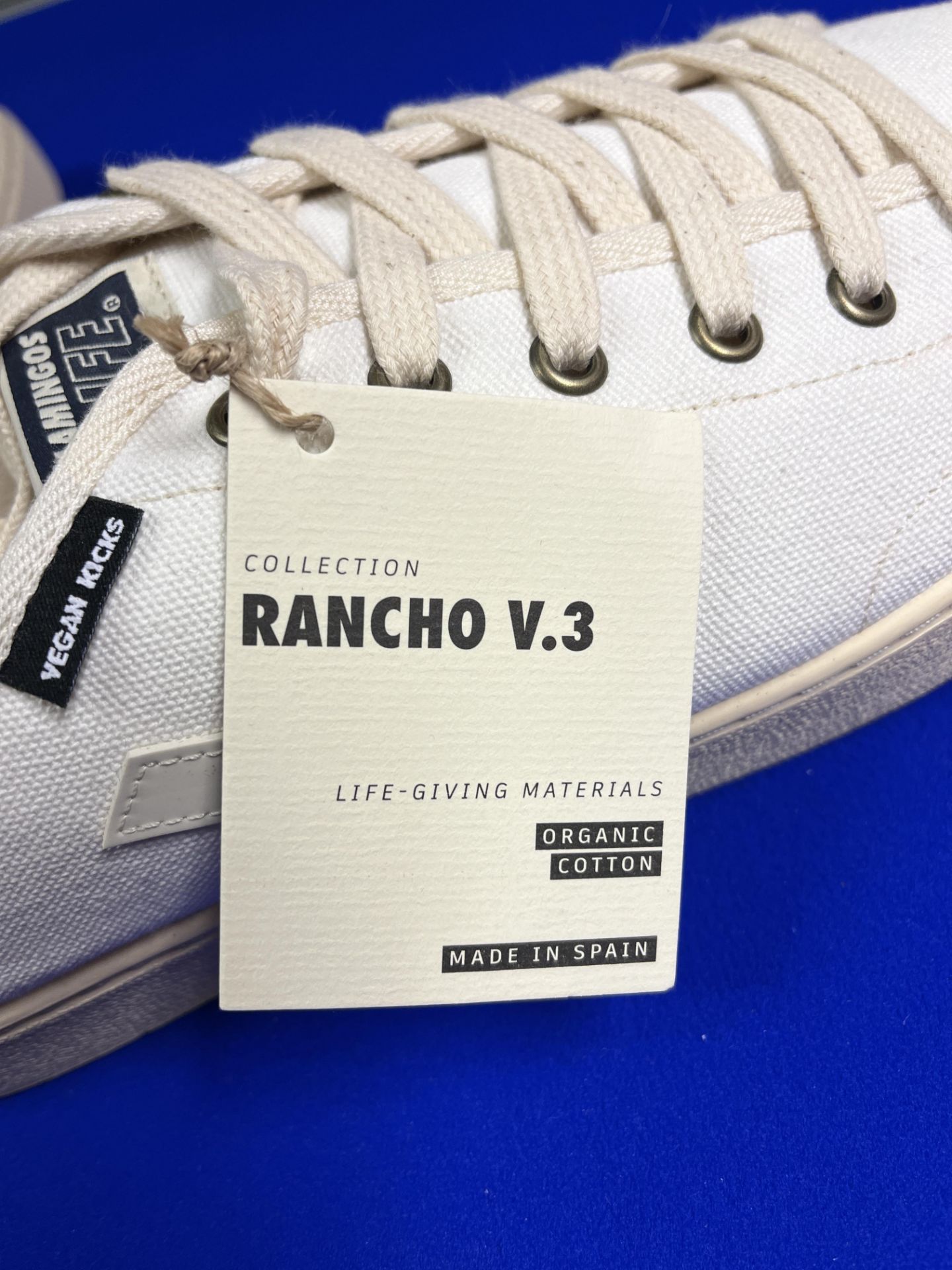 Flamingos Life Rancho V3 Vegan Suede Trainer - White/Beige - Size UK 11 - Bild 4 aus 4