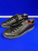 Good Guys Black Leather Low Top Trainer - Size UK 7